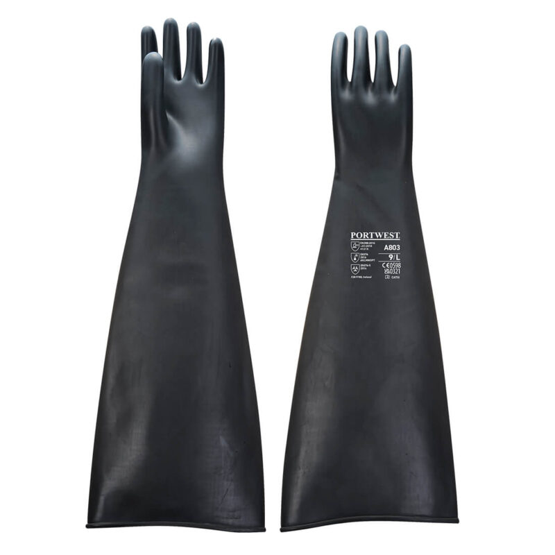 Manusi Latex Cauciuc Heavyweight 600mm XXL R Negru
