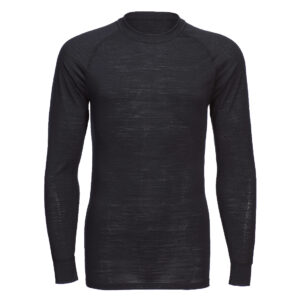 Tricou Crewneck cu mânecă lungă din lână Merino XXL R Negru
