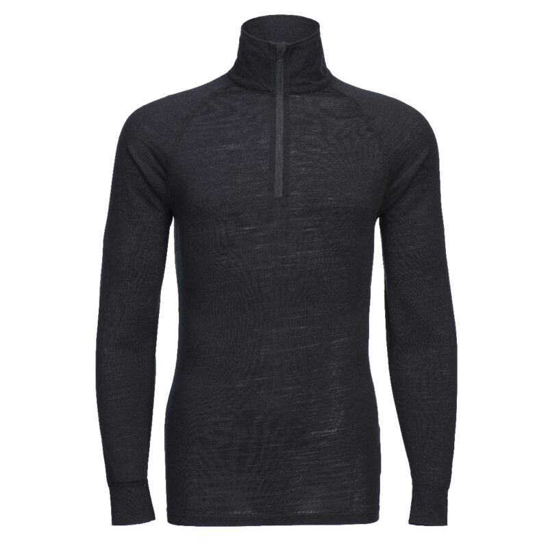 Merino Wool 1/4 Zip Baselayer Top XXL R Negru
