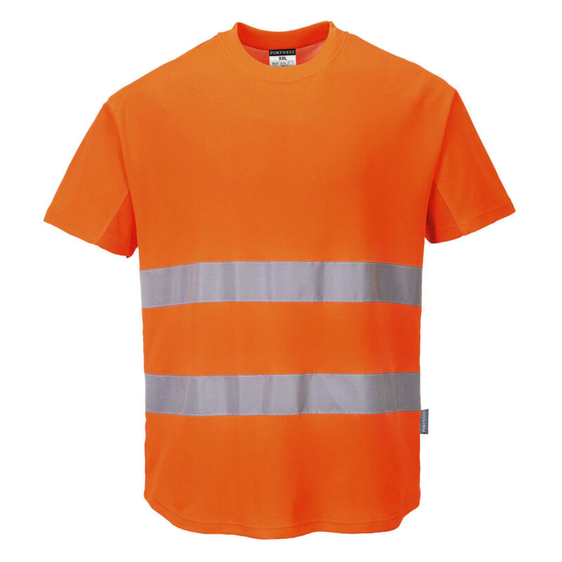 Tricou cu inserție de plasă contrastantă Hi-Vis S/S XXXL R Portocaliu