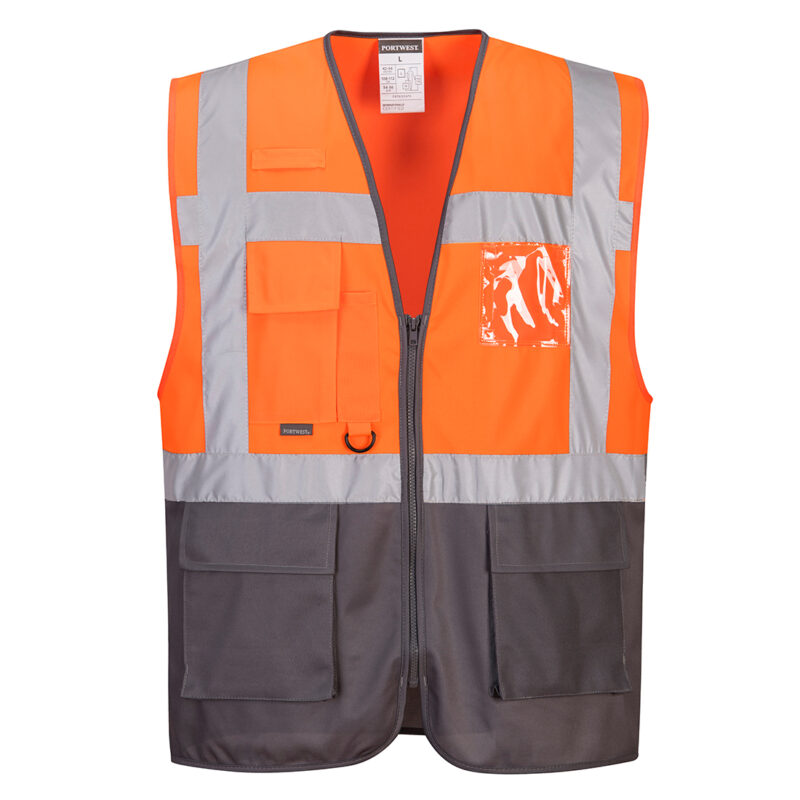Vesta Warsaw Hi-Vis Contrast Executive Vest XXXL Y Portocaliu/gri