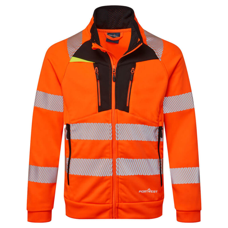 DX4 Hi-Vis Funnel Pulover cu fermoar XXXL R Portocaliu/Negru