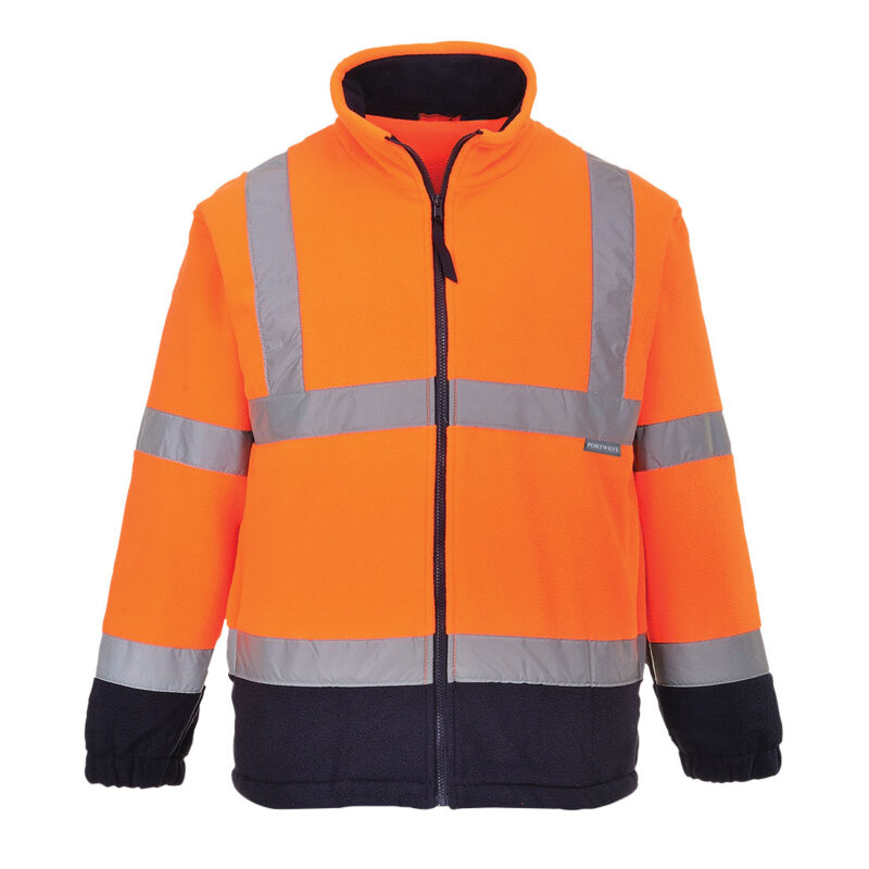 Fleece Hi-Vis Contrast XXXL R Portocaliu/Navy