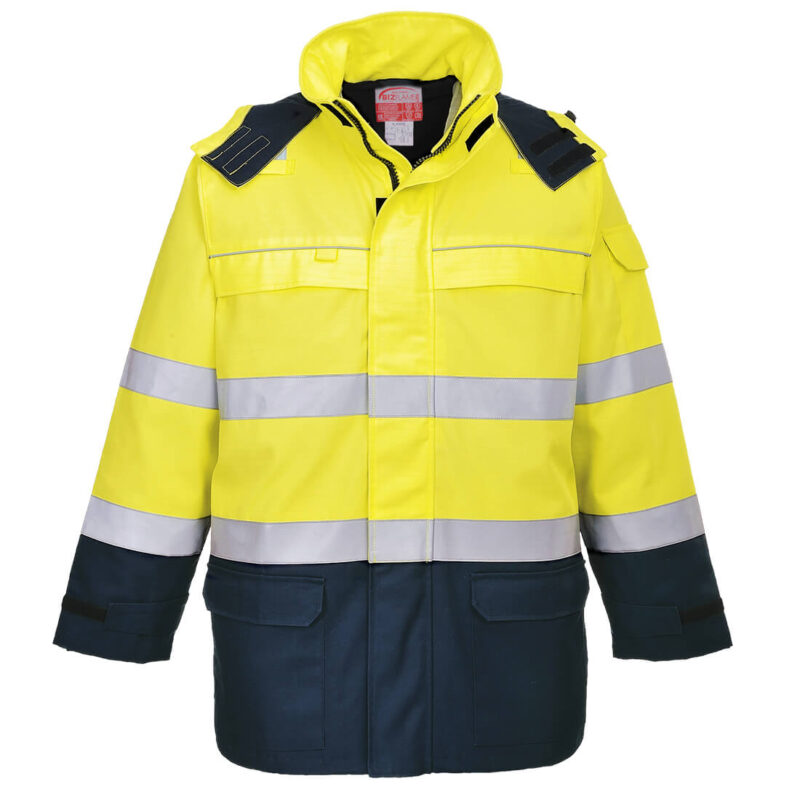 Jachetă Bizflame Rain+ Hi-Vis Arc XXL R Galben/Navy