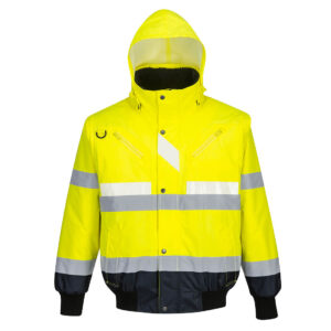 Jachetă Glowtex Hi-Vis 3-in-1 Contrast Bomber XXXL R Galben/Navy