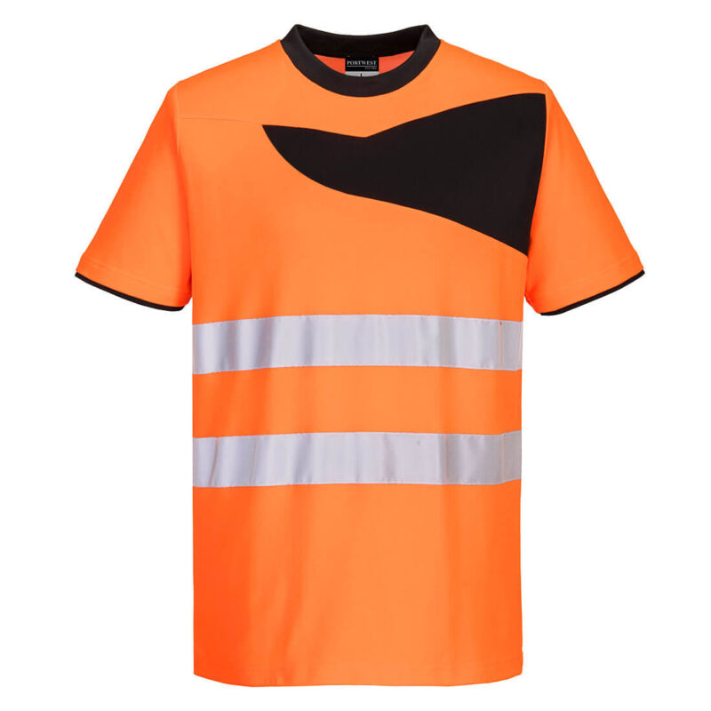 PW2 Tricou HiVis Cotton Comfort S/S XXXL R Portocaliu/Negru