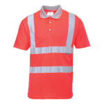 Tricou Polo Hi-Vis cu Maneci Scurte XXXL R Rosu